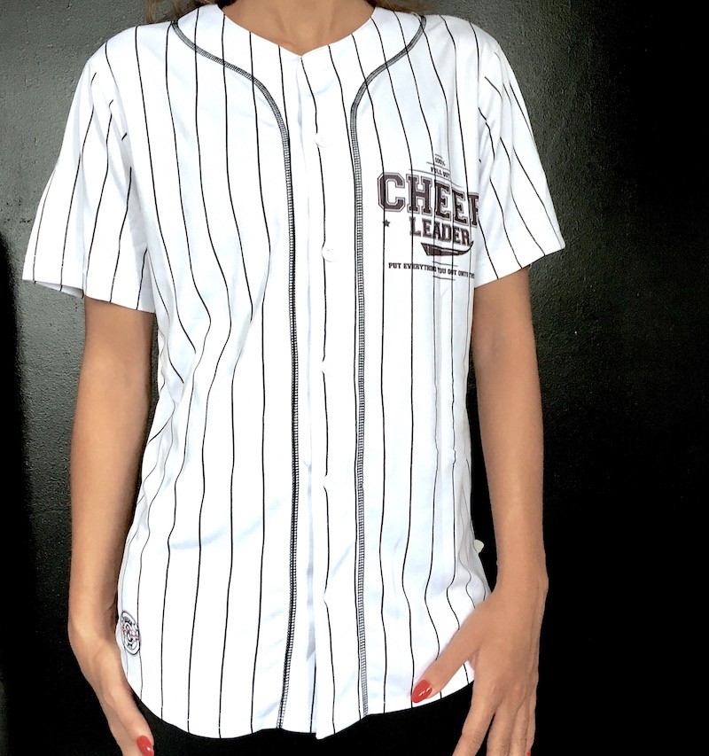 Chemise baseball blanche clearance
