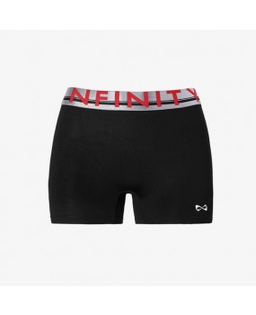 Short Noir Nfinity Flex ceinture Argent et Rouge