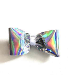 Noeud cheerleading No tail Argent multicouleurs "HOLO SILVER VINYLE" - Nouveau Design