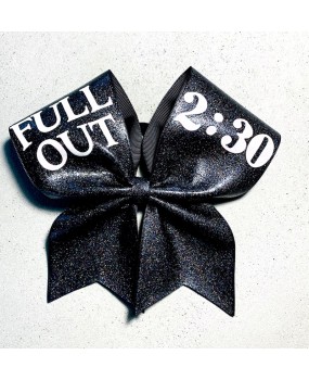 Noeud Cheerleading Noir "FULL OUT" Pailleté mulitcolores gros grain 7''