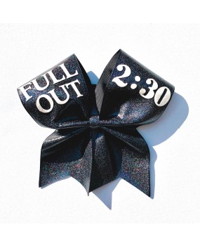 Noeud Cheerleading Noir "FULL OUT" Pailleté mulitcolores gros grain 7''